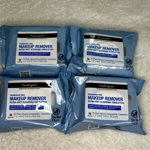 NEUTROGENA Ultra-Soft Cleansing Towelettes - Fragrance-Free, Lot Of 4 Packages